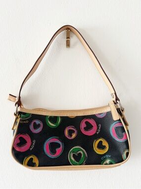 Vintage Y2K XOXO Faux Leather Heart Baguette Shoulder Bag Purse